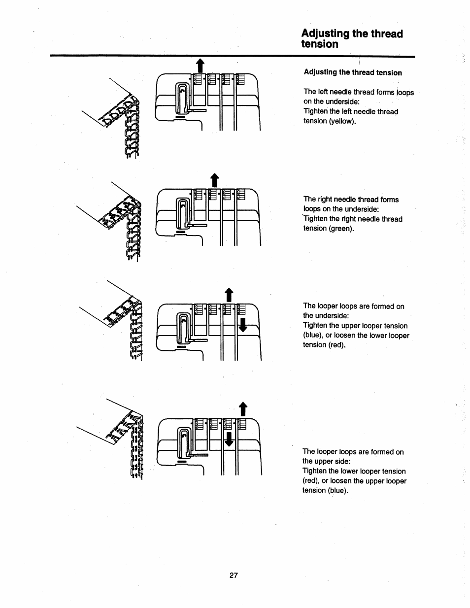 Adjusting the thread tension | SINGER 14T948DS User Manual | Page 24 / 40