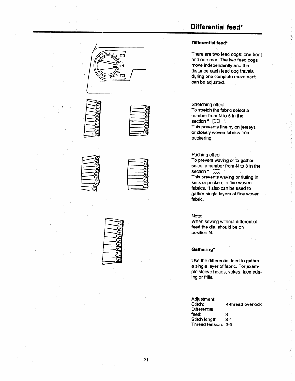 Differential feed, Gathering | SINGER 14T948DS User Manual | Page 28 / 40