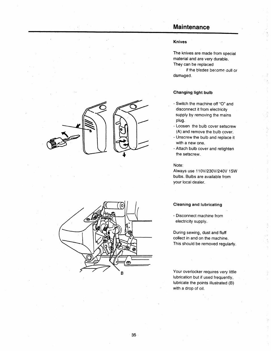 Maintenance | SINGER 14T948DS User Manual | Page 32 / 40