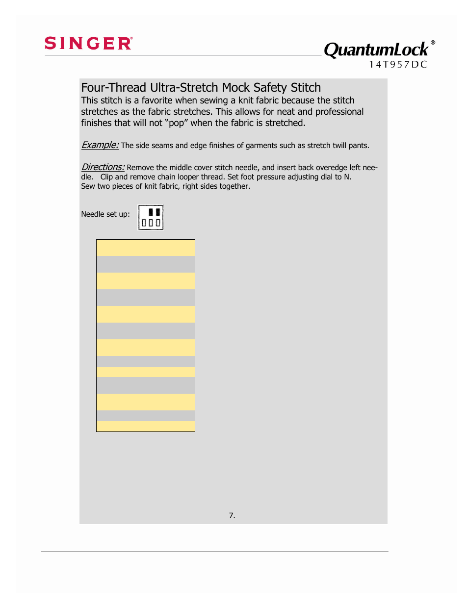 SINGER 14T957DC-WORKBOOK QuantumLock User Manual | Page 12 / 36