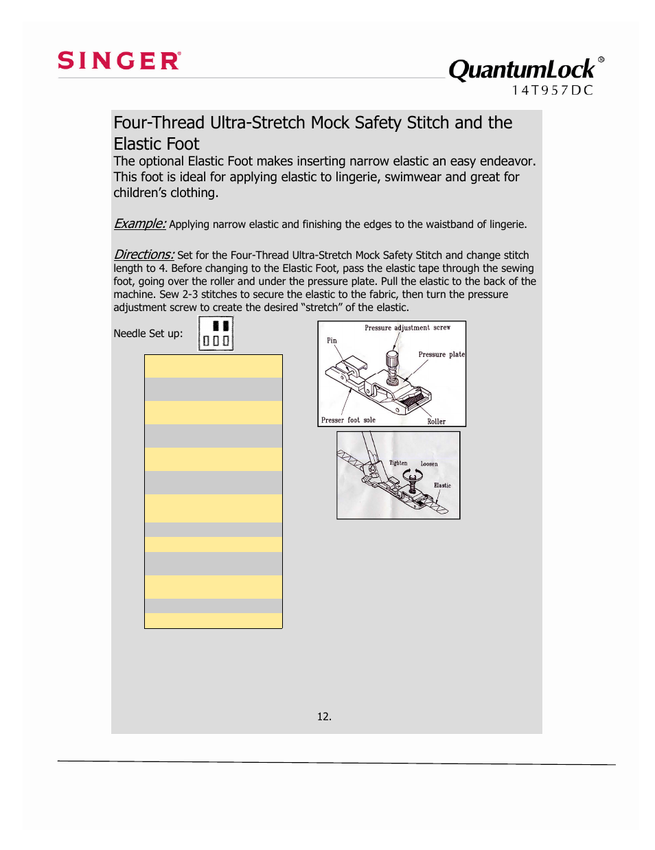 SINGER 14T957DC-WORKBOOK QuantumLock User Manual | Page 17 / 36