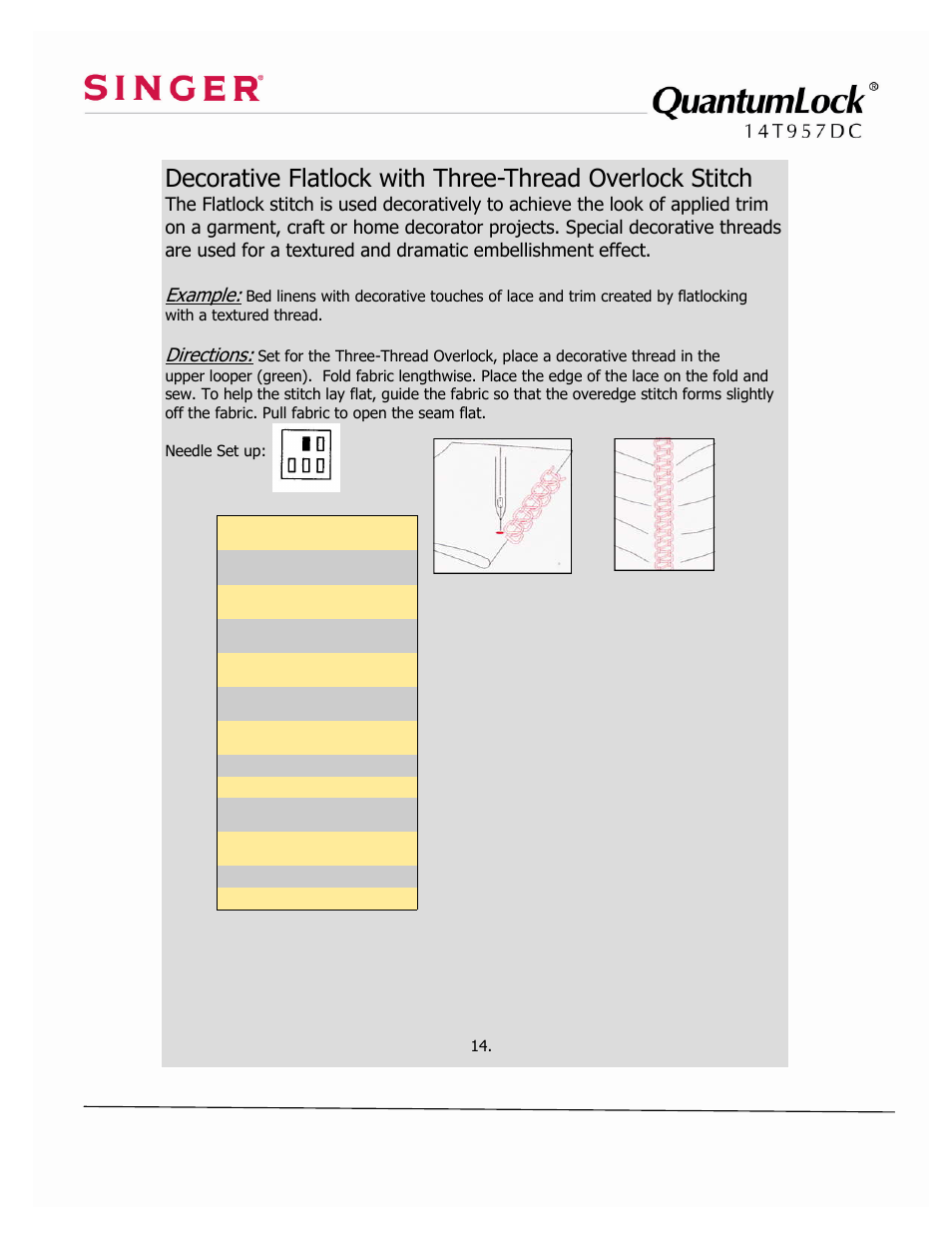 SINGER 14T957DC-WORKBOOK QuantumLock User Manual | Page 19 / 36