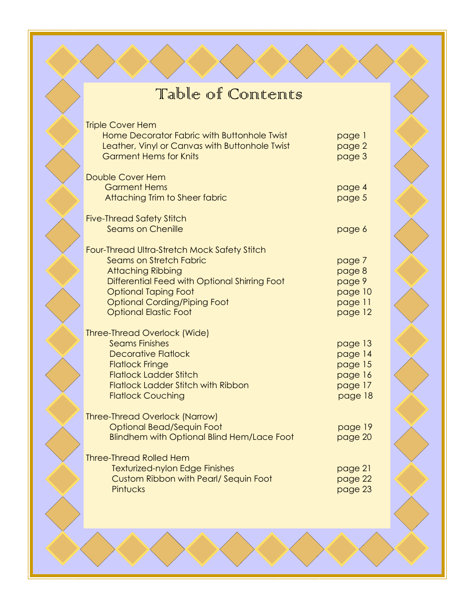 SINGER 14T957DC-WORKBOOK QuantumLock User Manual | Page 2 / 36
