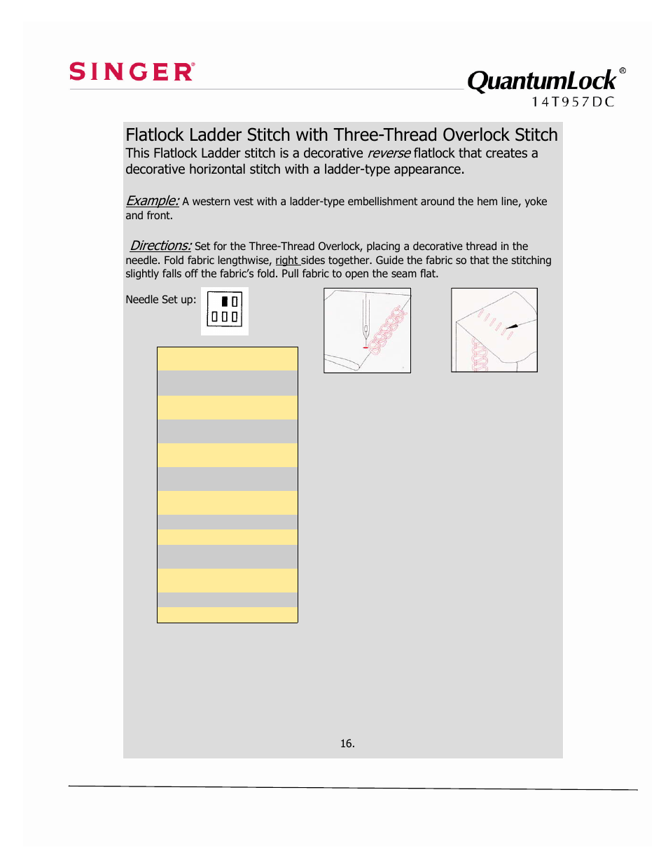 SINGER 14T957DC-WORKBOOK QuantumLock User Manual | Page 21 / 36