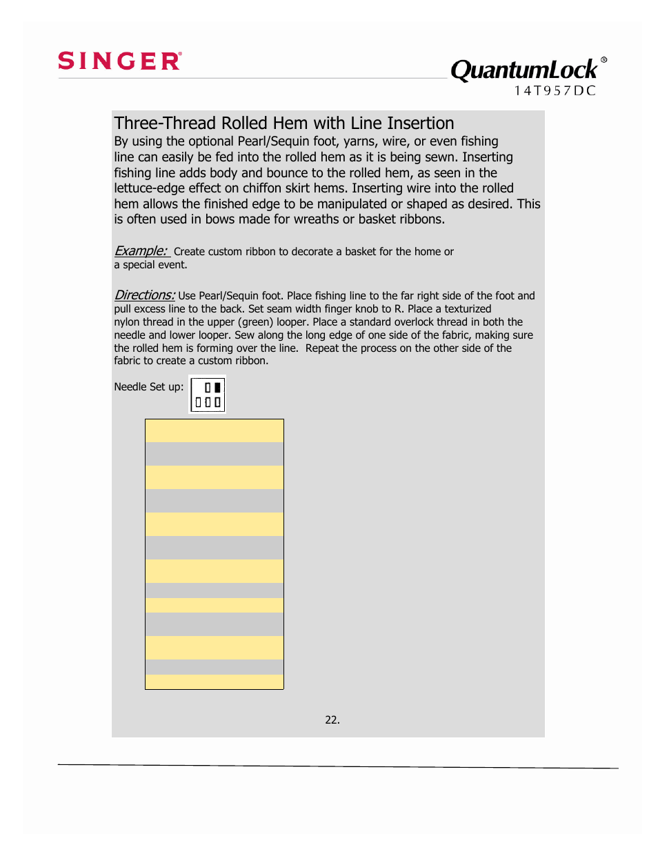 SINGER 14T957DC-WORKBOOK QuantumLock User Manual | Page 27 / 36