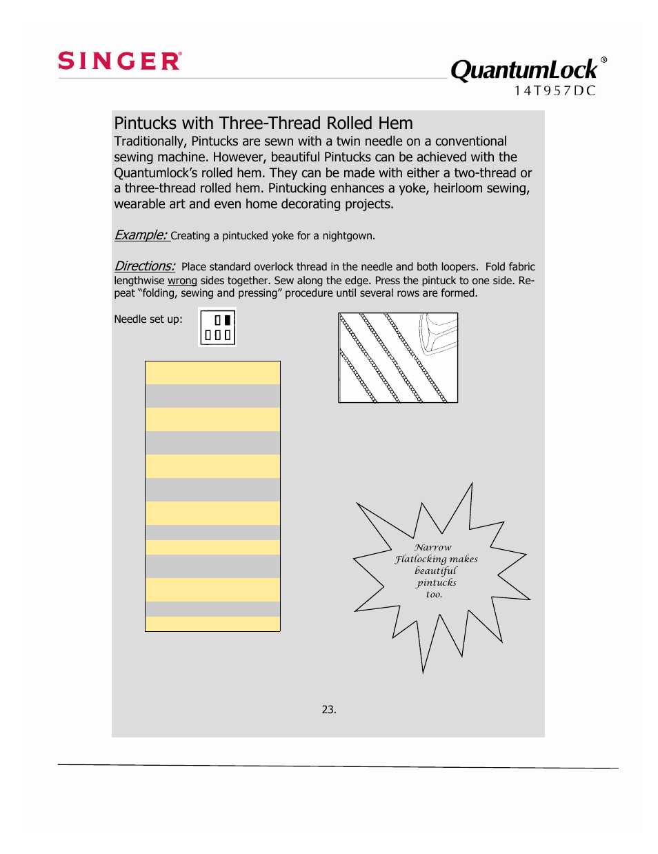 SINGER 14T957DC-WORKBOOK QuantumLock User Manual | Page 28 / 36