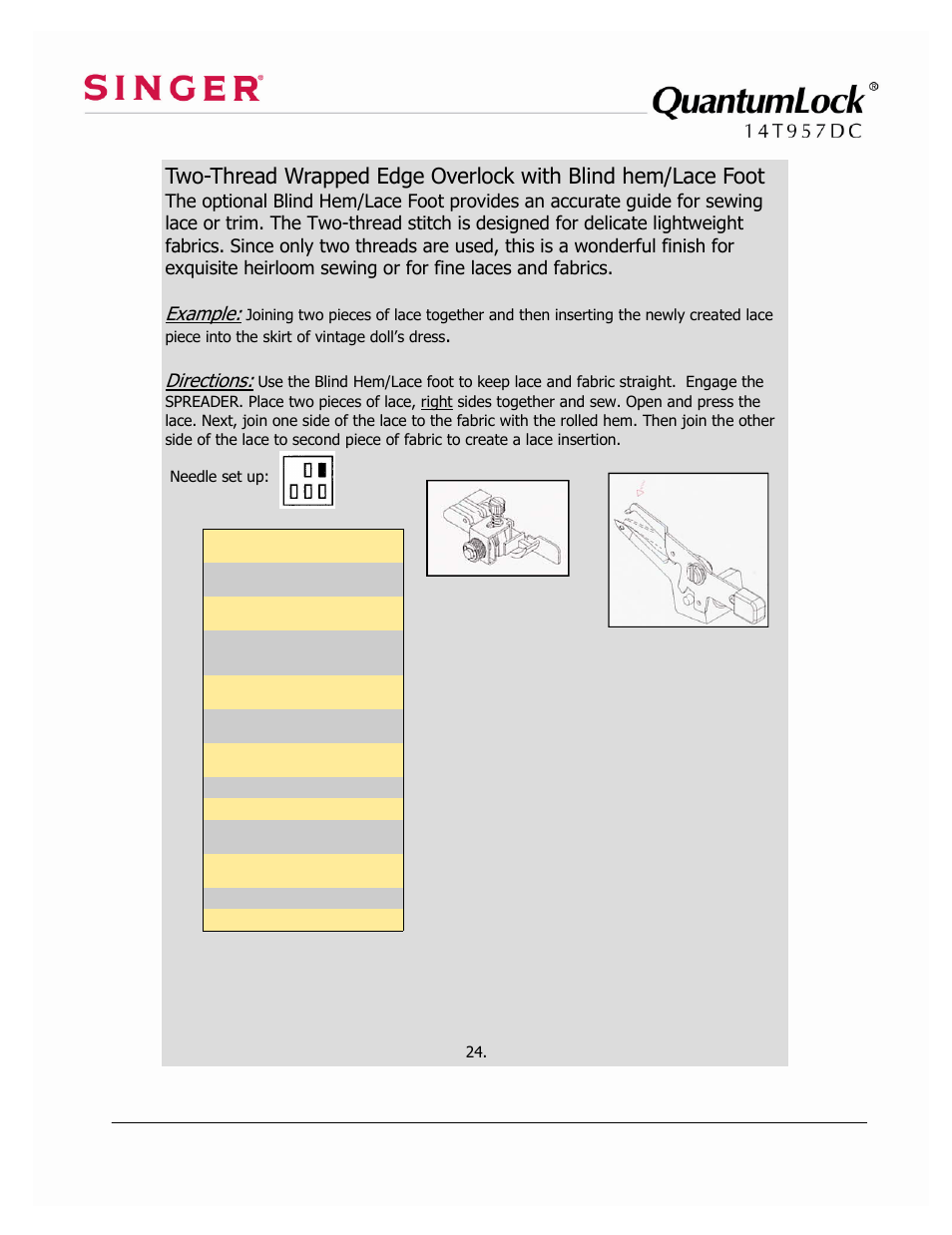 SINGER 14T957DC-WORKBOOK QuantumLock User Manual | Page 29 / 36