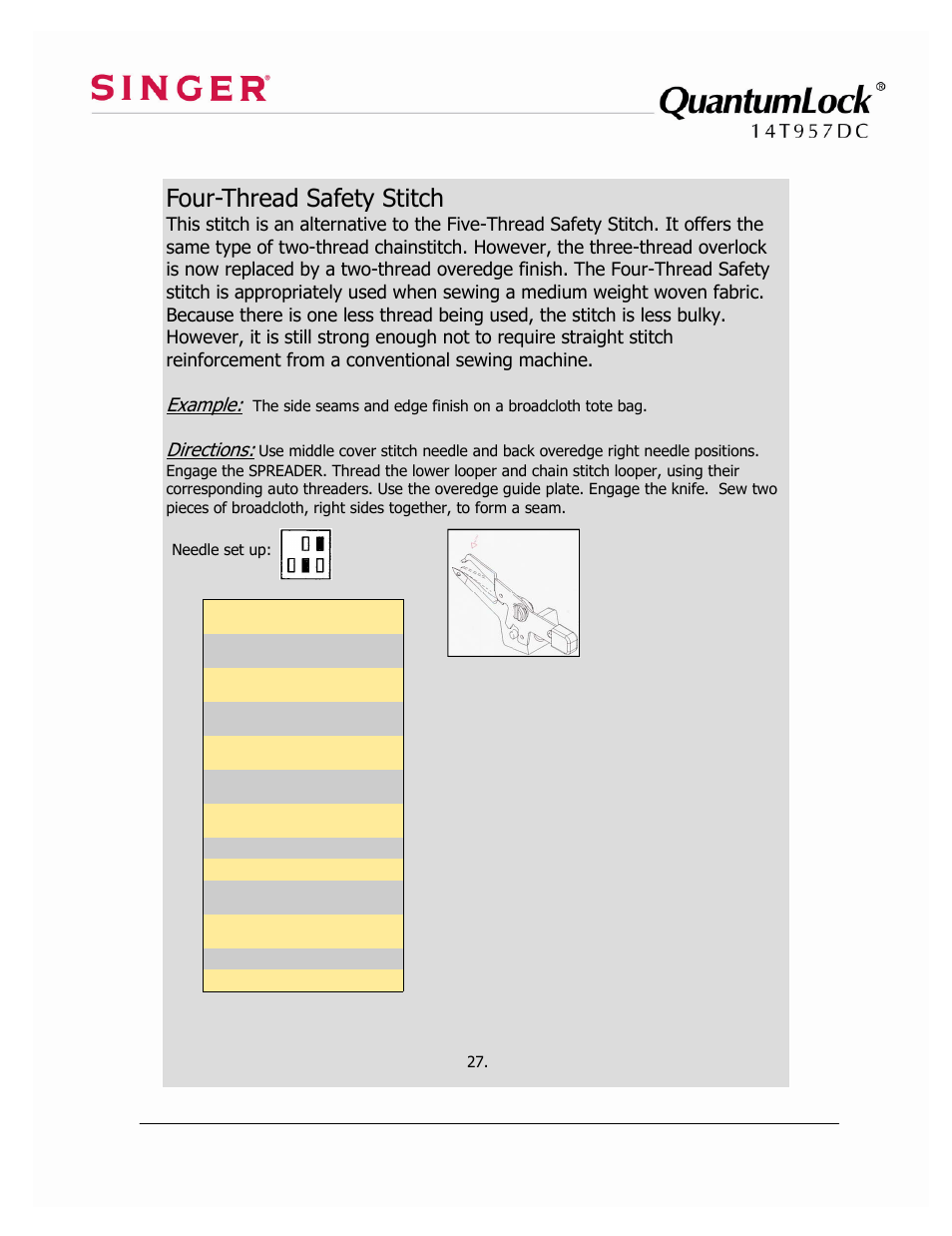 SINGER 14T957DC-WORKBOOK QuantumLock User Manual | Page 32 / 36
