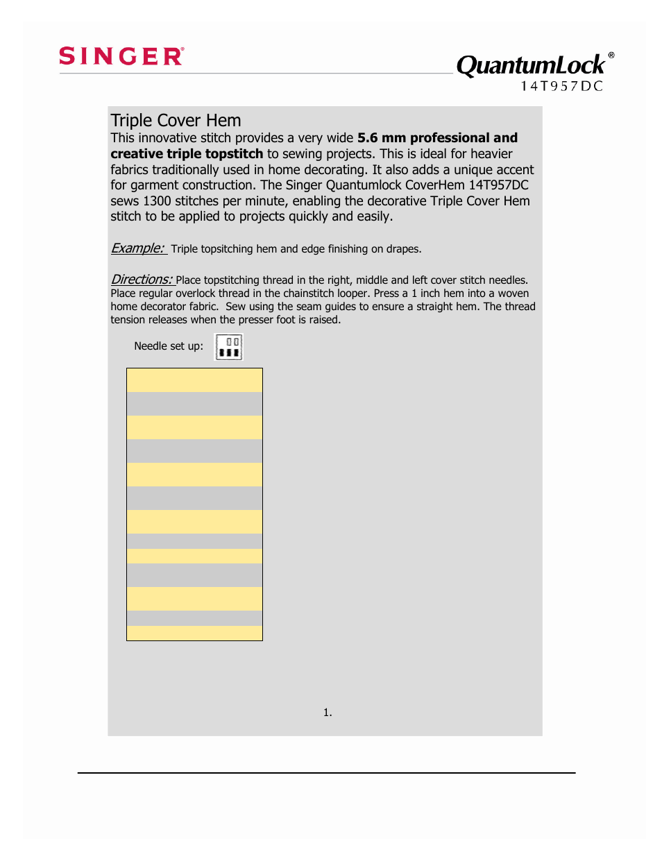 SINGER 14T957DC-WORKBOOK QuantumLock User Manual | Page 6 / 36