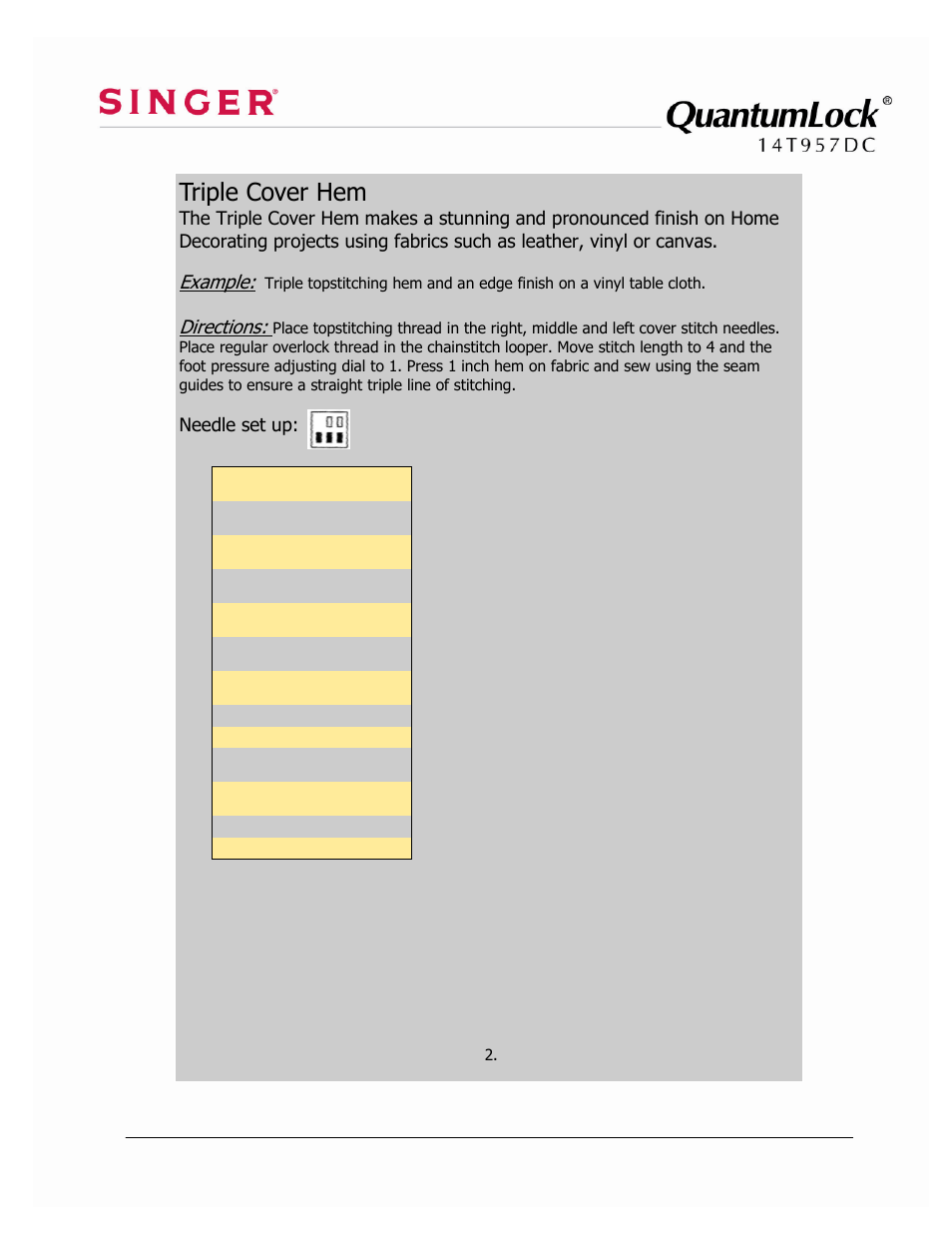 SINGER 14T957DC-WORKBOOK QuantumLock User Manual | Page 7 / 36