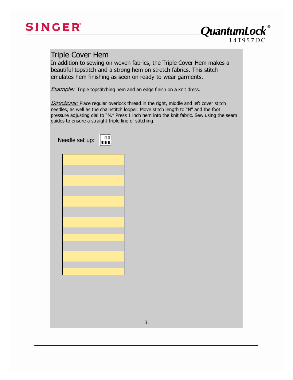 SINGER 14T957DC-WORKBOOK QuantumLock User Manual | Page 8 / 36