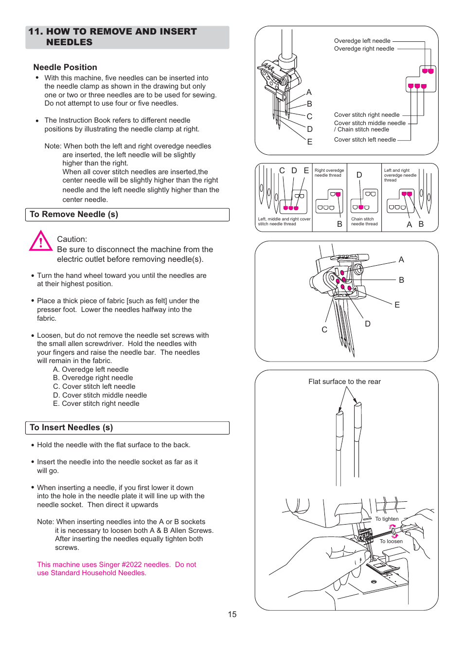 How to remove and insert needles | SINGER 14T967DC QUANTUMLOCK User Manual | Page 16 / 72
