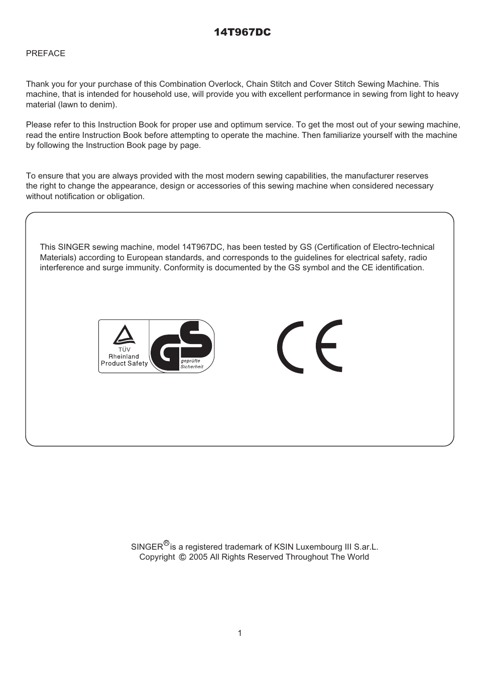 SINGER 14T967DC QUANTUMLOCK User Manual | Page 2 / 72