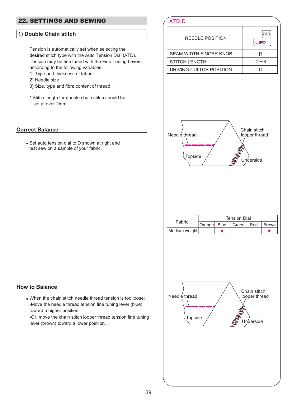 Settings and sewing | SINGER 14T967DC QUANTUMLOCK User Manual | Page 40 / 72
