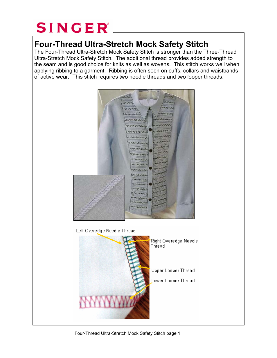 Four-thread ultra-stretch mock safety stitch | SINGER 14T967DC-WORKBOOK QUANTUMLOCK User Manual | Page 111 / 230