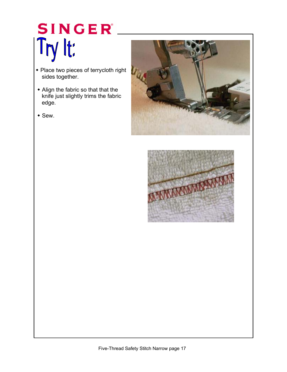 SINGER 14T967DC-WORKBOOK QUANTUMLOCK User Manual | Page 176 / 230