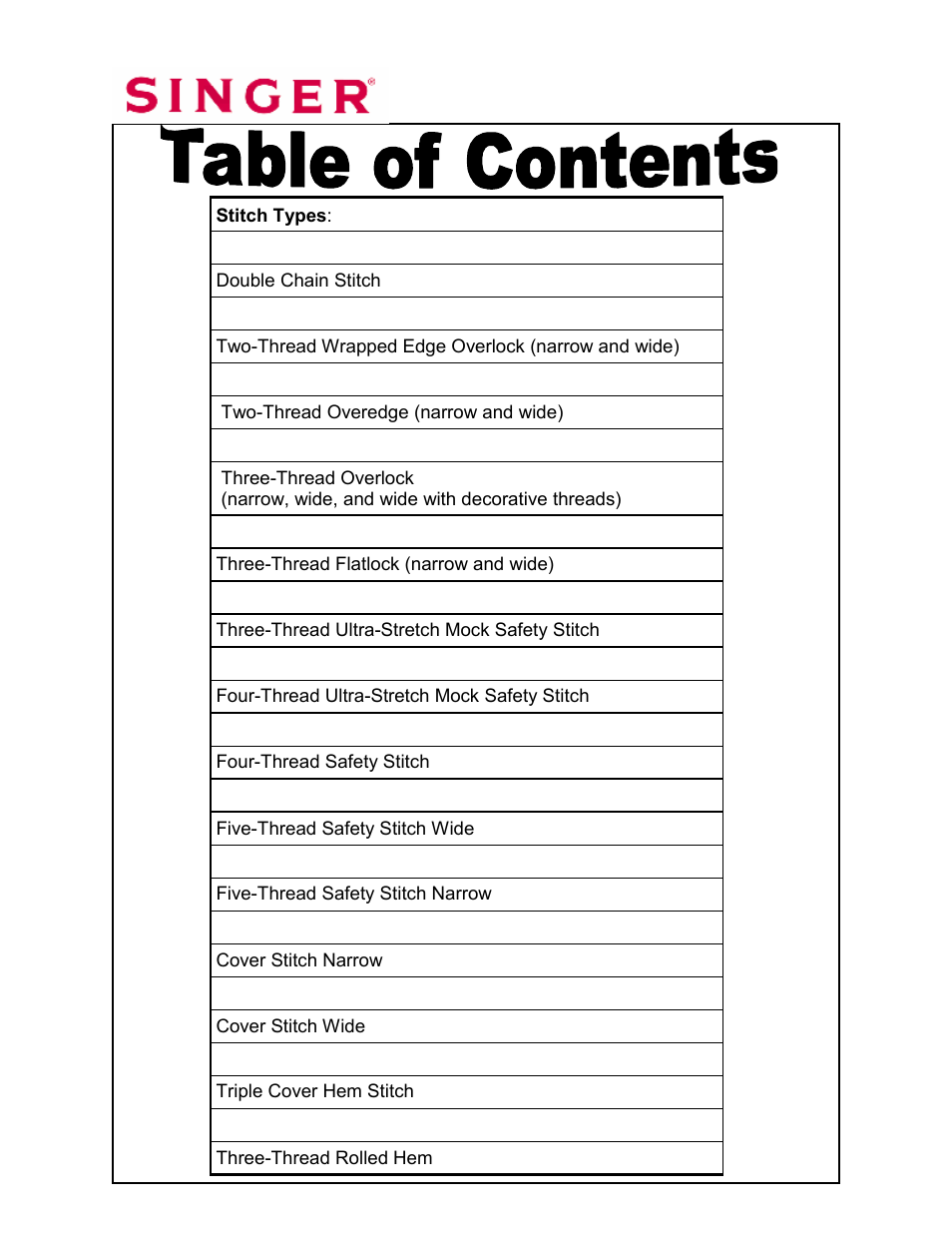 SINGER 14T967DC-WORKBOOK QUANTUMLOCK User Manual | Page 3 / 230