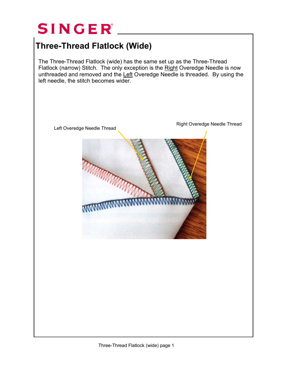 Three-thread flatlock (wide) | SINGER 14T967DC-WORKBOOK QUANTUMLOCK User Manual | Page 91 / 230