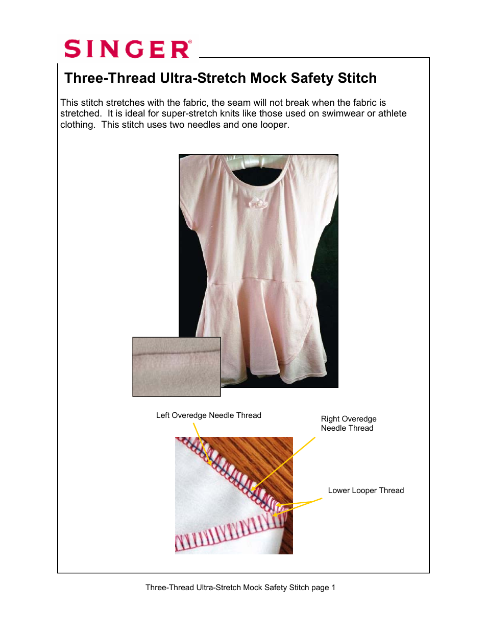 Three-thread ultra-stretch mock safety stitch | SINGER 14T967DC-WORKBOOK QUANTUMLOCK User Manual | Page 98 / 230