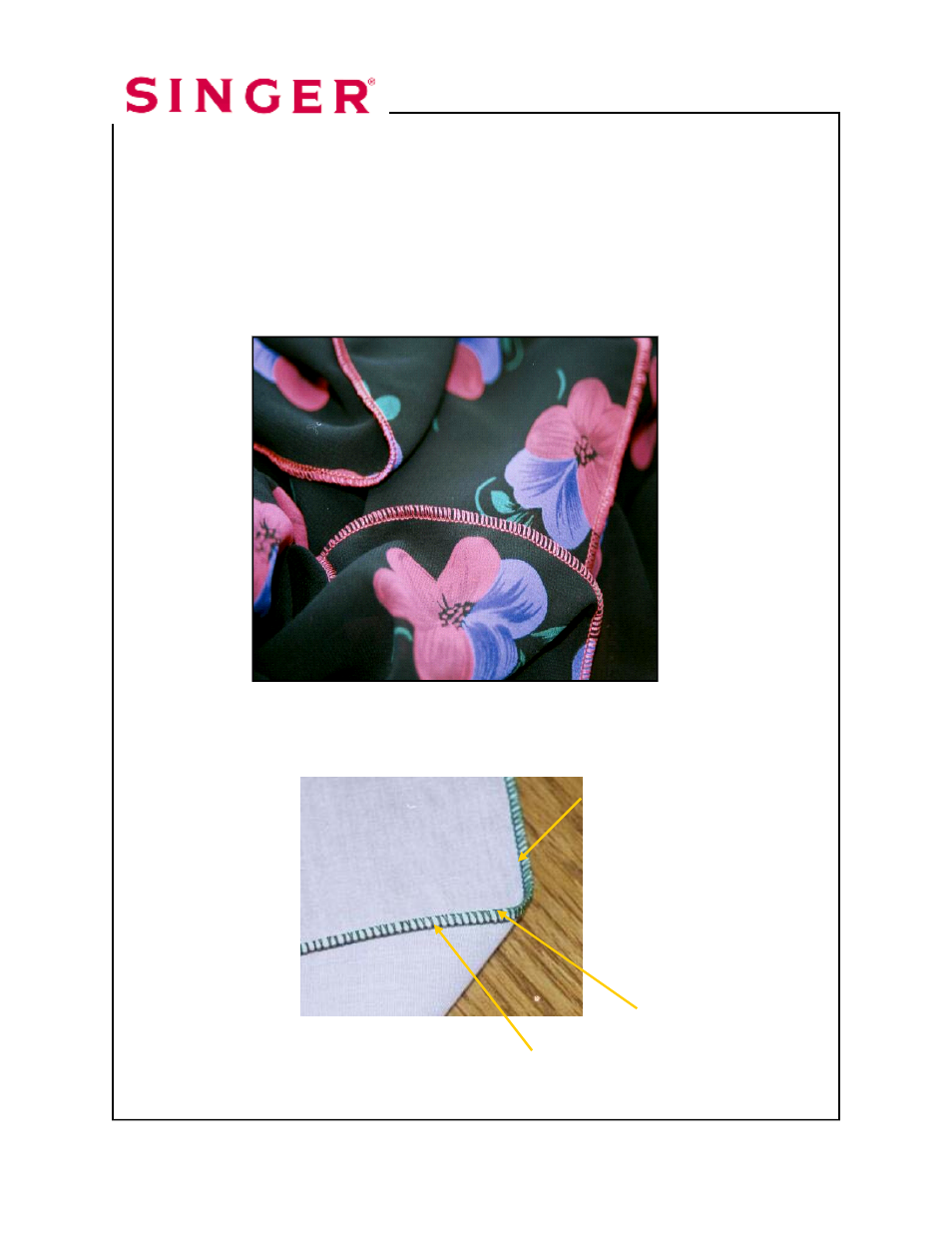 Three-thread rolled hem | SINGER 14T968DC Professional 5 Workbook Part 2 User Manual | Page 110 / 129