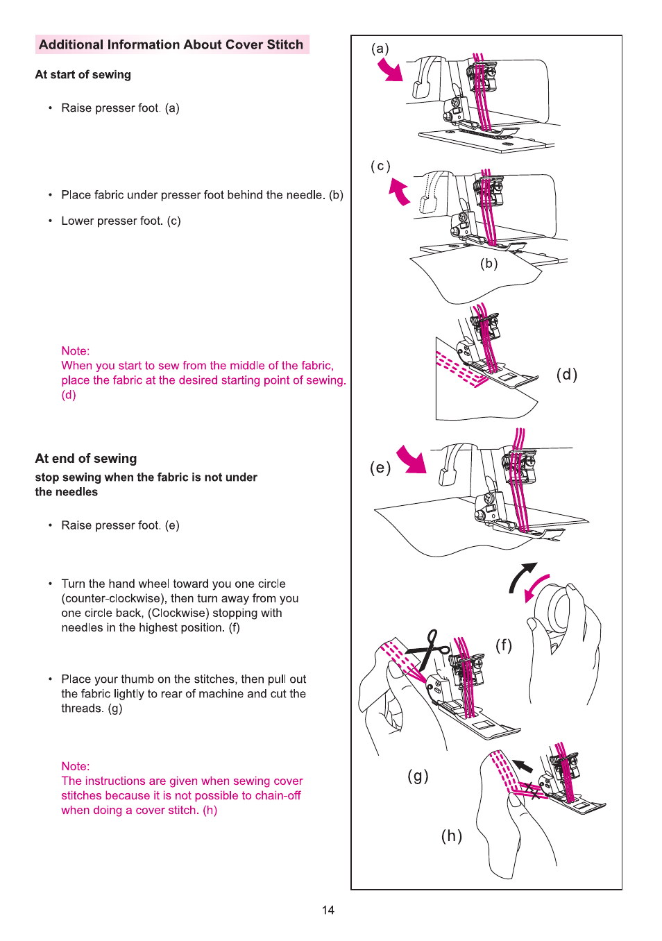 At end of sewing | SINGER 14T970C User Manual | Page 15 / 57