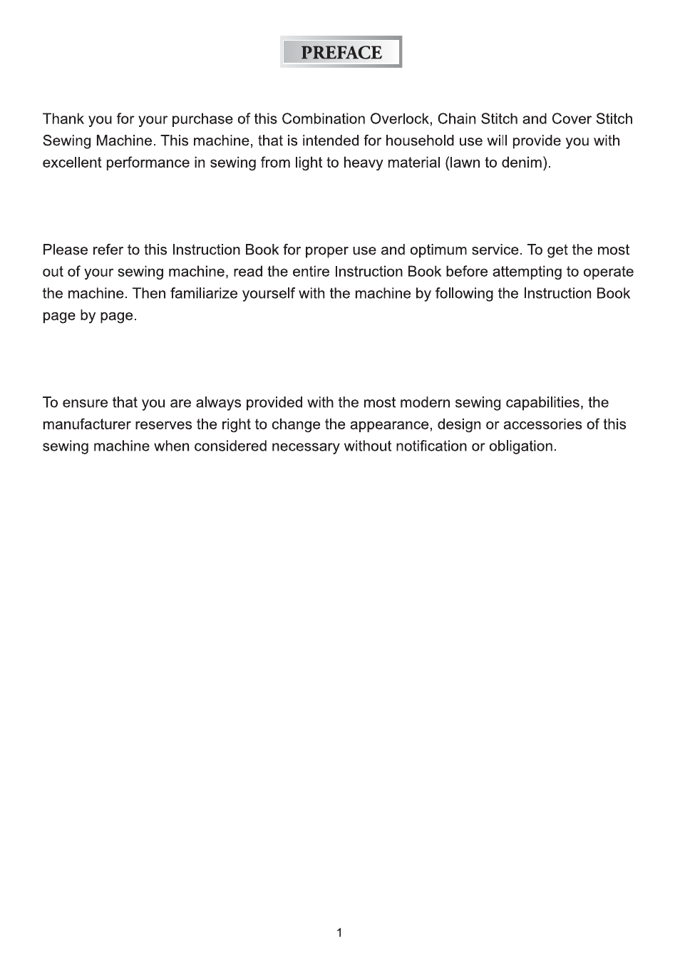 Preface | SINGER 14T970C User Manual | Page 2 / 57