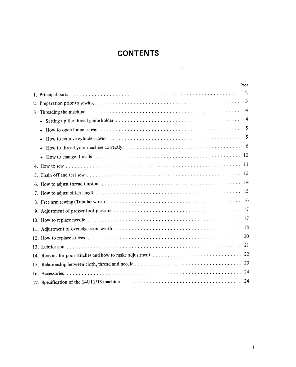 SINGER 14U11 User Manual | Page 3 / 28