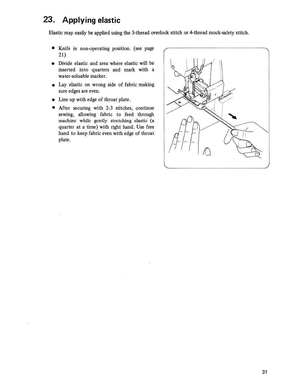 Applying elastic | SINGER 14U236B User Manual | Page 33 / 40