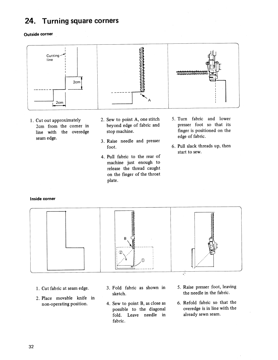 Turning square corners | SINGER 14U236B User Manual | Page 34 / 40