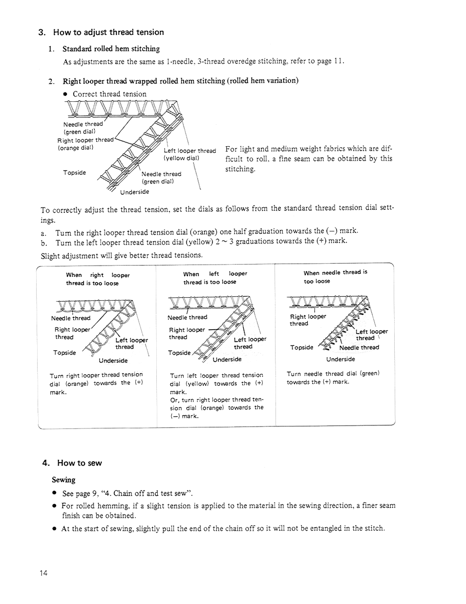 How to adjust thread tension, How to sew | SINGER 14U64A User Manual | Page 16 / 28