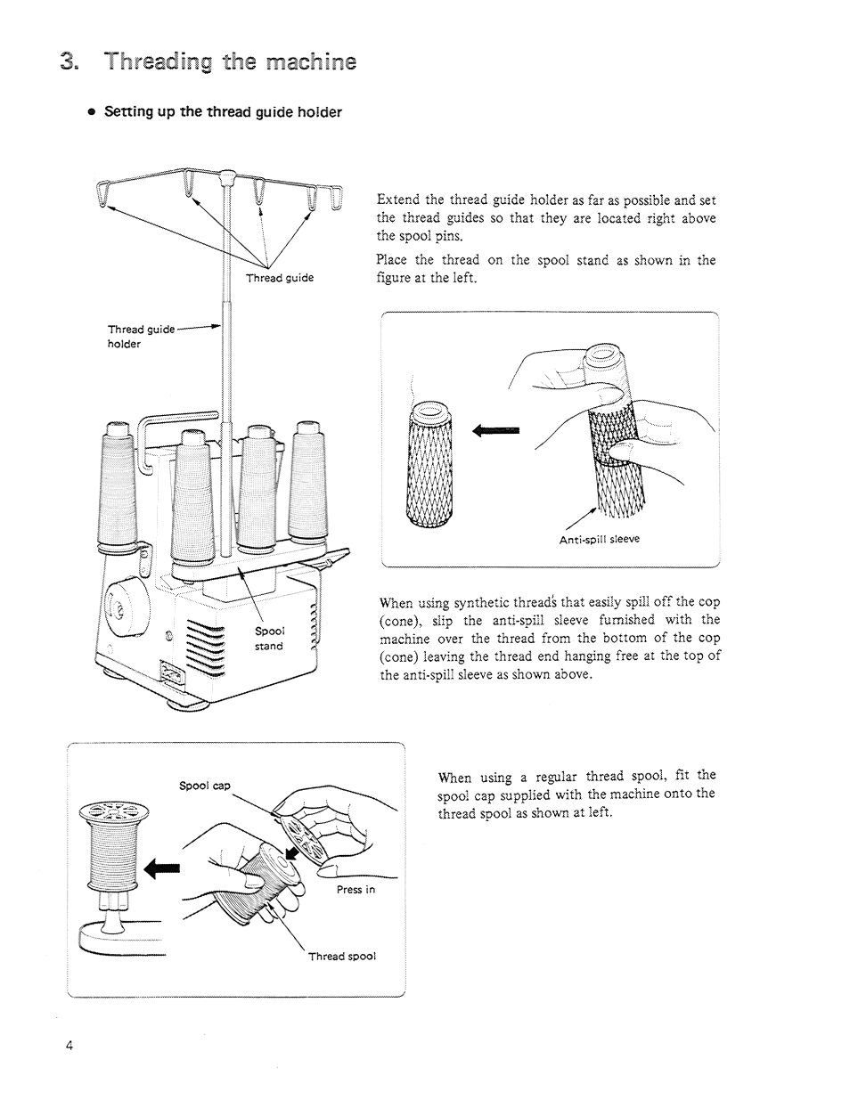 Setting up the thread guide holder, Thread the :::cgh:::8 | SINGER 14U64A User Manual | Page 6 / 28