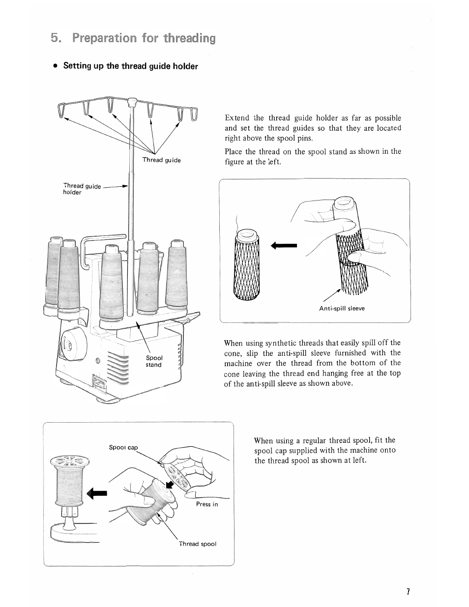 Preparation for threading | SINGER 14U285B User Manual | Page 9 / 48