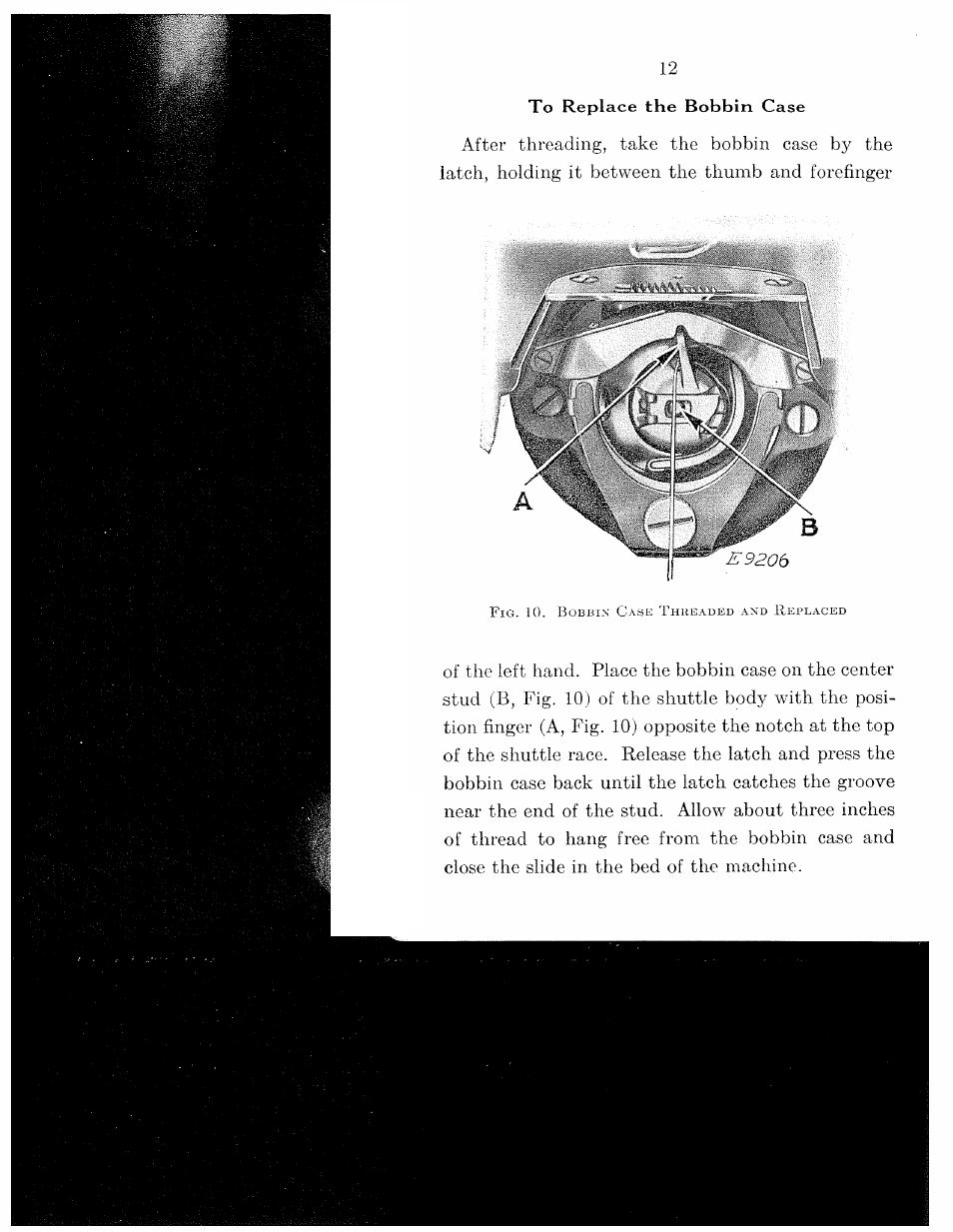 After threading, take the bobbin case b | SINGER 15-91 User Manual | Page 14 / 68