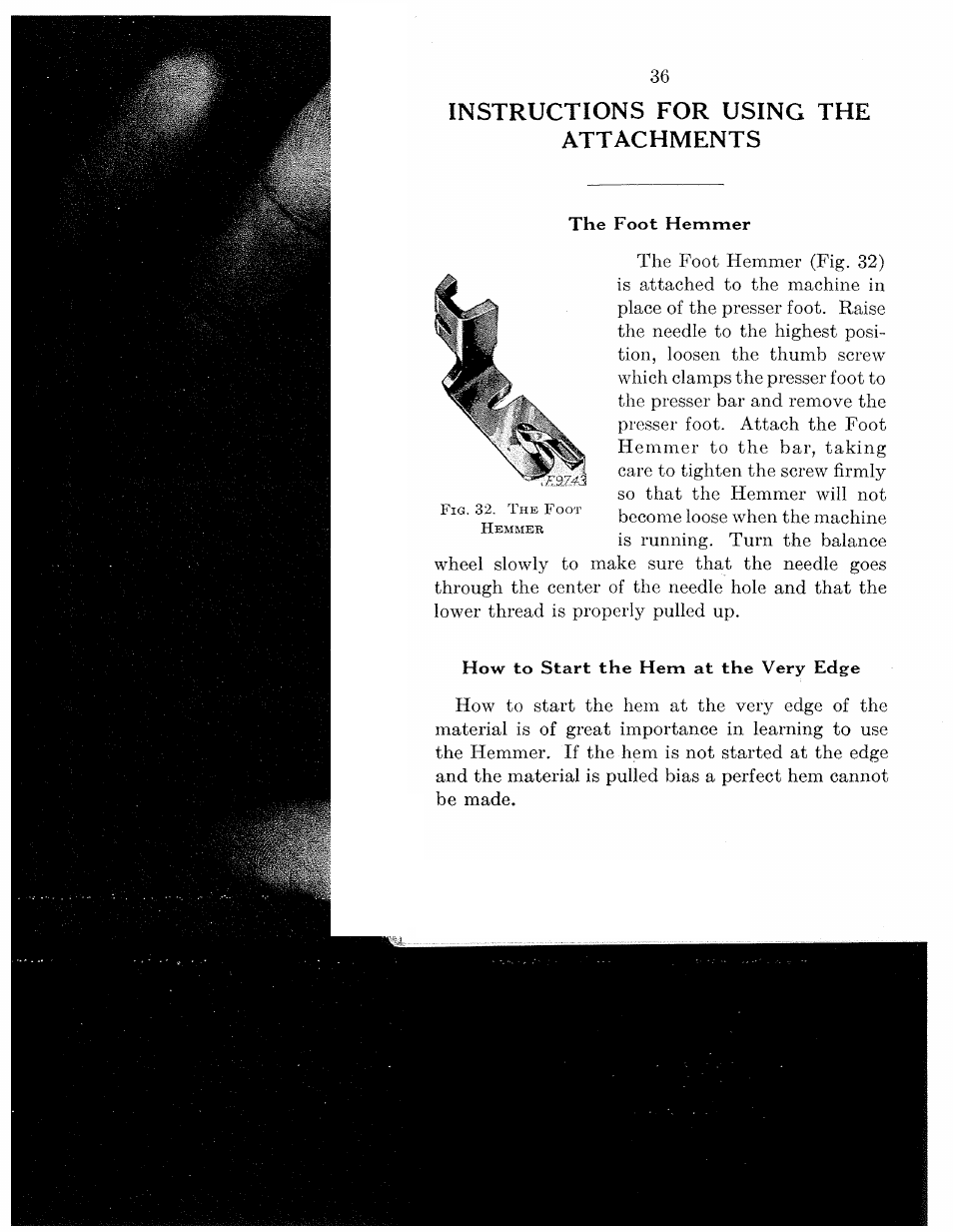 Instructions for using the attachments | SINGER 15-91 User Manual | Page 38 / 68