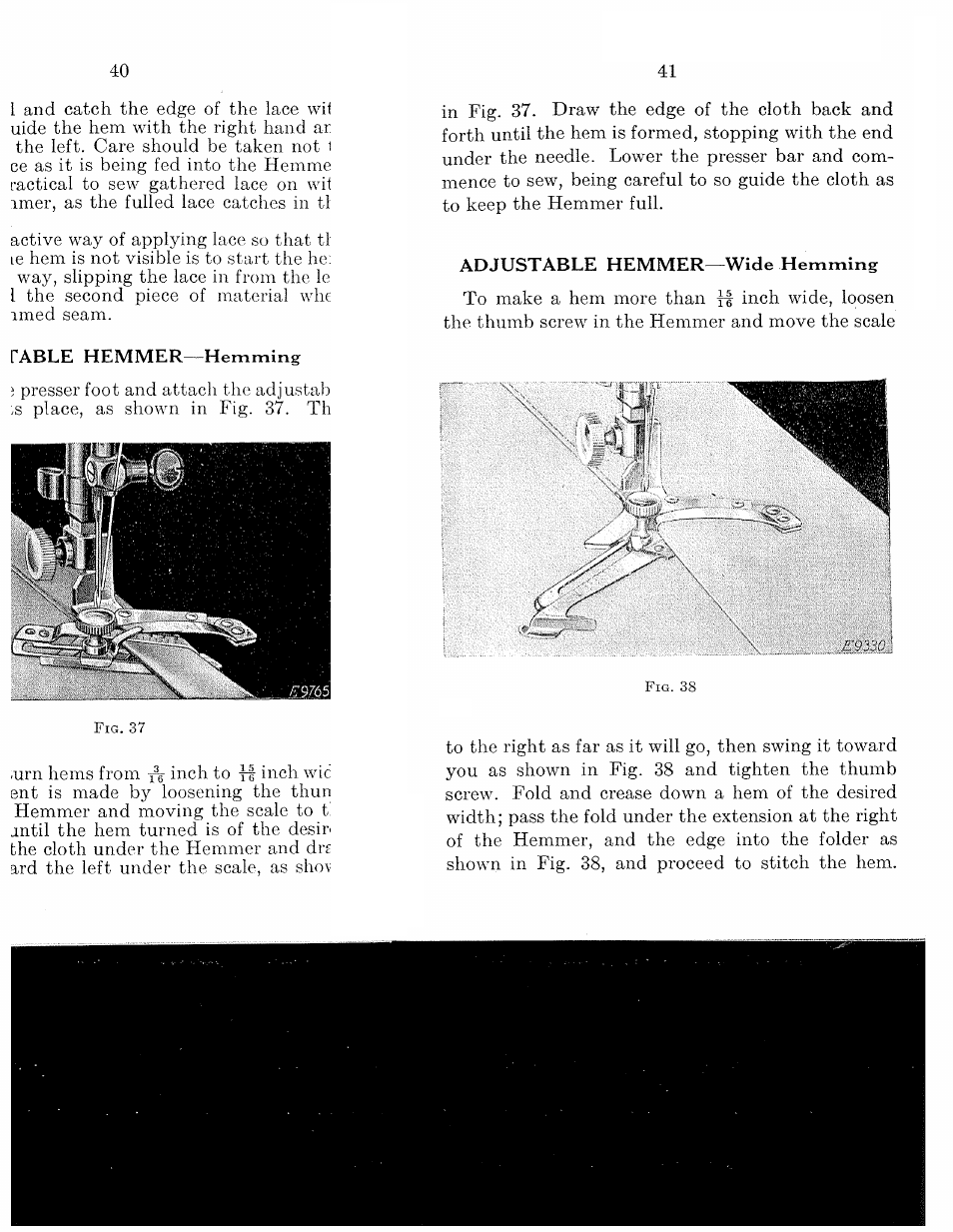 Adjustable hemmer—wide hemming | SINGER 15-91 User Manual | Page 43 / 68