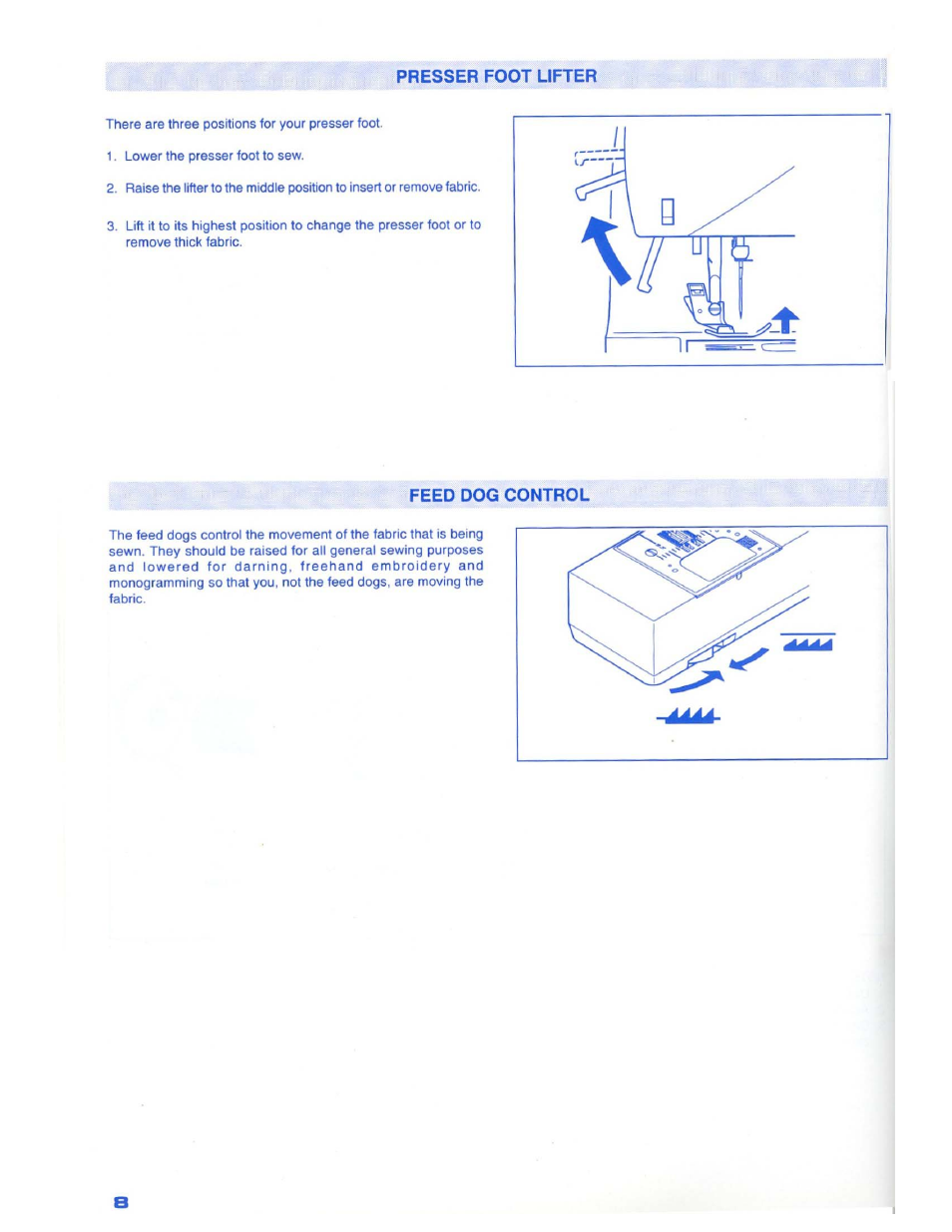 Presser foot lifter'^<' / '