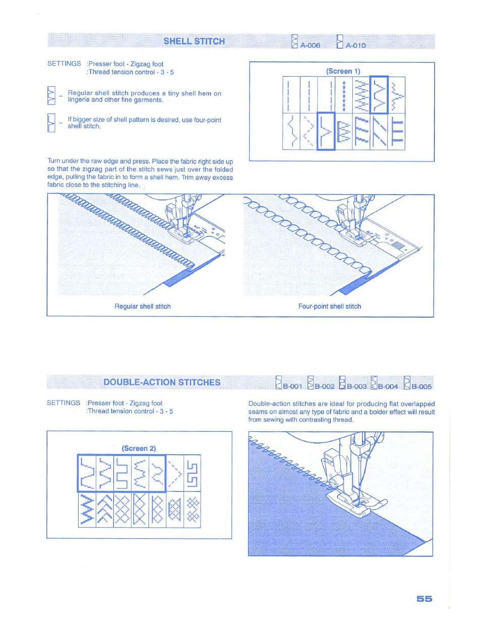 Shellstftch, C" r | SINGER 1500 Izek User Manual | Page 57 / 70