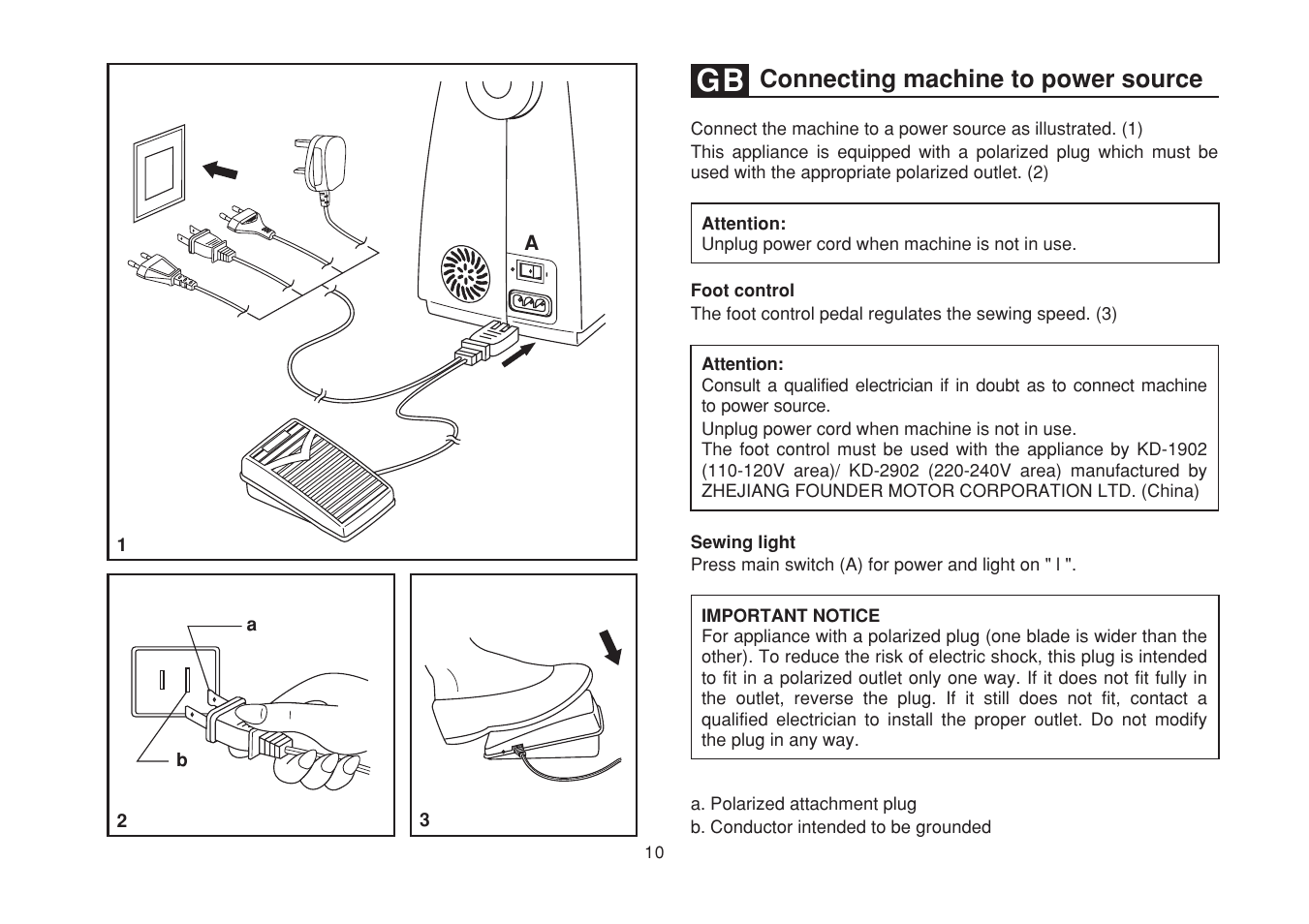 Connecting machine to power source | SINGER 1507WC User Manual | Page 17 / 88