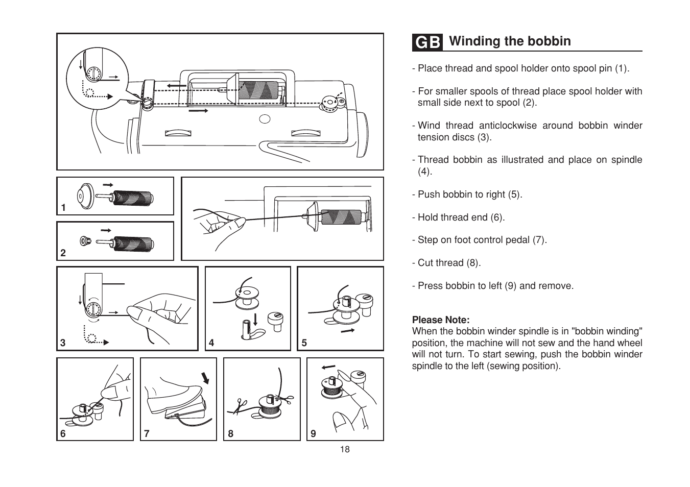 Winding the bobbin | SINGER 1507WC User Manual | Page 25 / 88