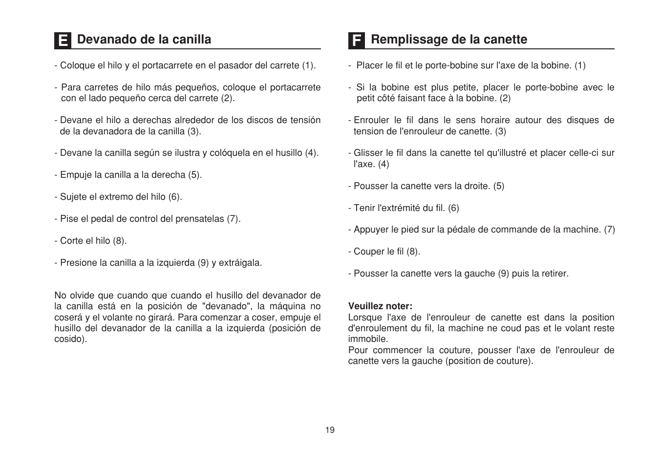 Devanado de la canilla remplissage de la canette | SINGER 1507WC User Manual | Page 26 / 88