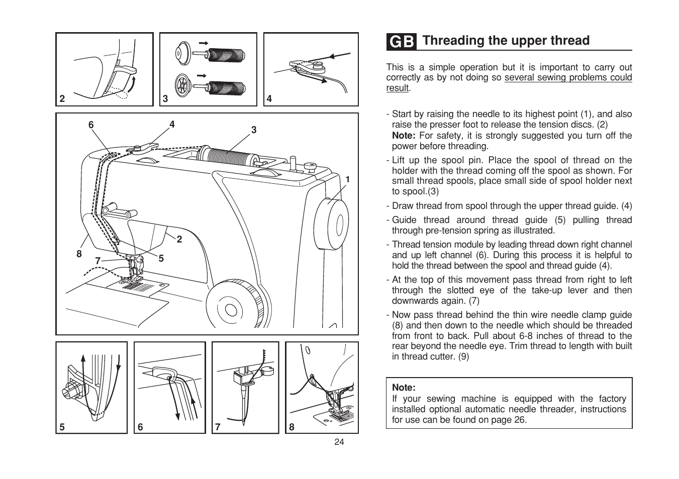 Threading the upper thread | SINGER 1507WC User Manual | Page 31 / 88