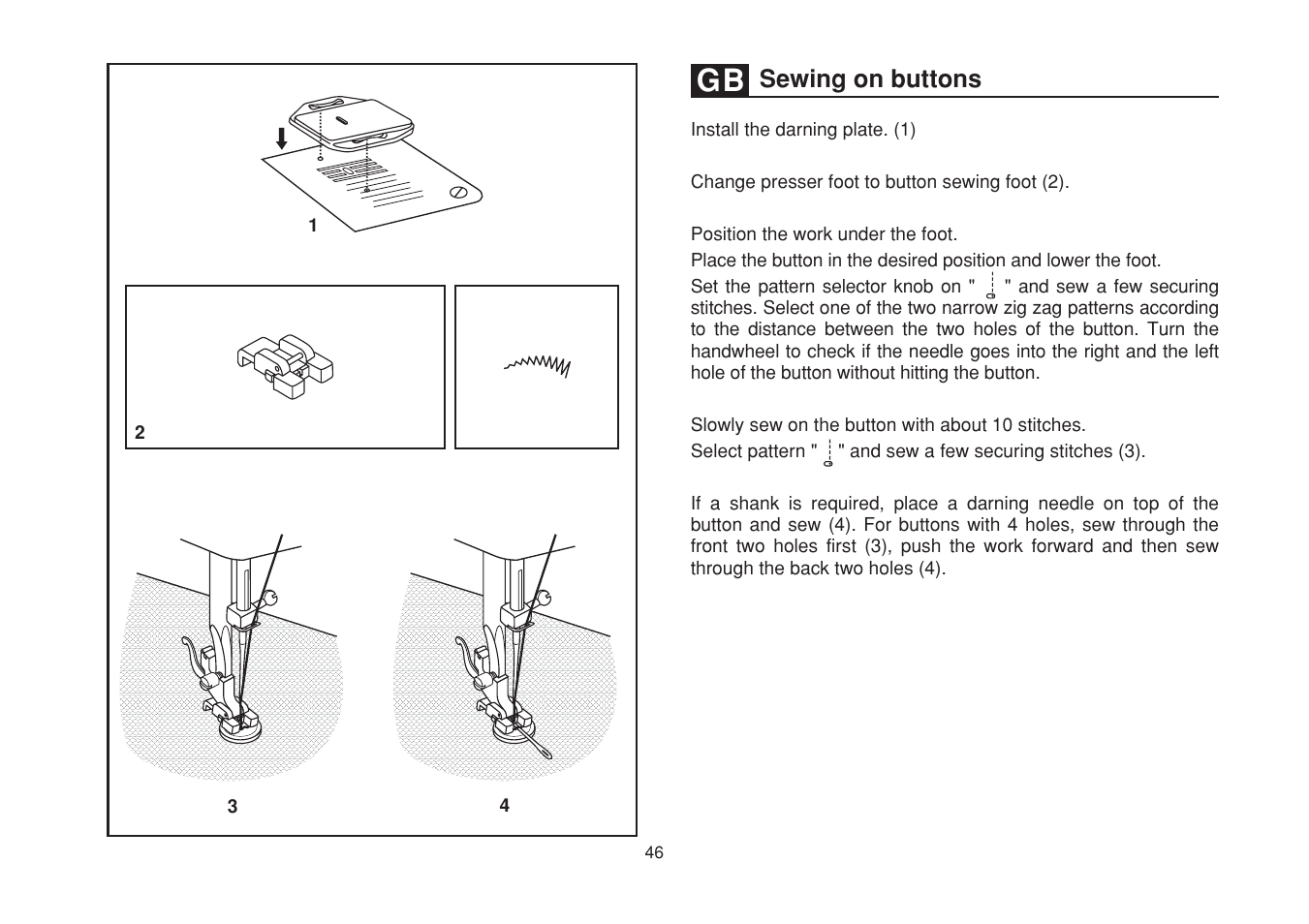 Sewing on buttons | SINGER 1507WC User Manual | Page 53 / 88