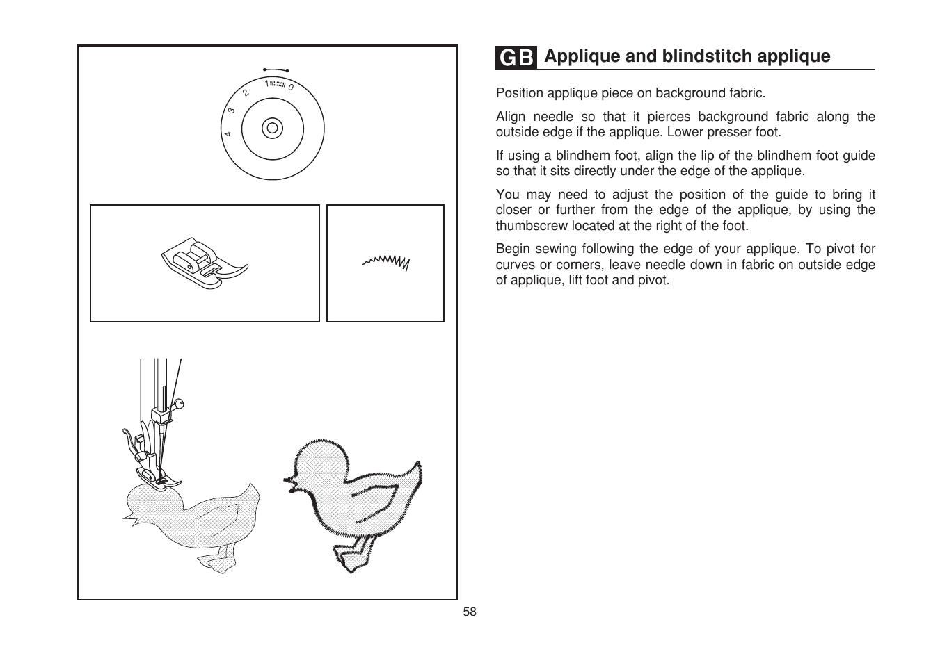Applique and blindstitch applique | SINGER 1507WC User Manual | Page 65 / 88