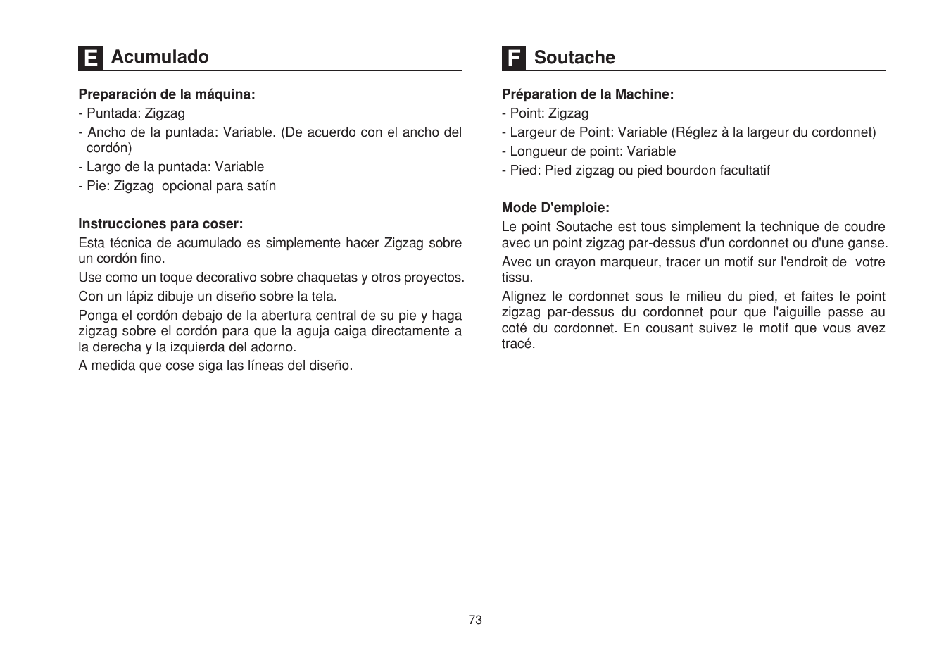 Acumulado soutache | SINGER 1507WC User Manual | Page 80 / 88