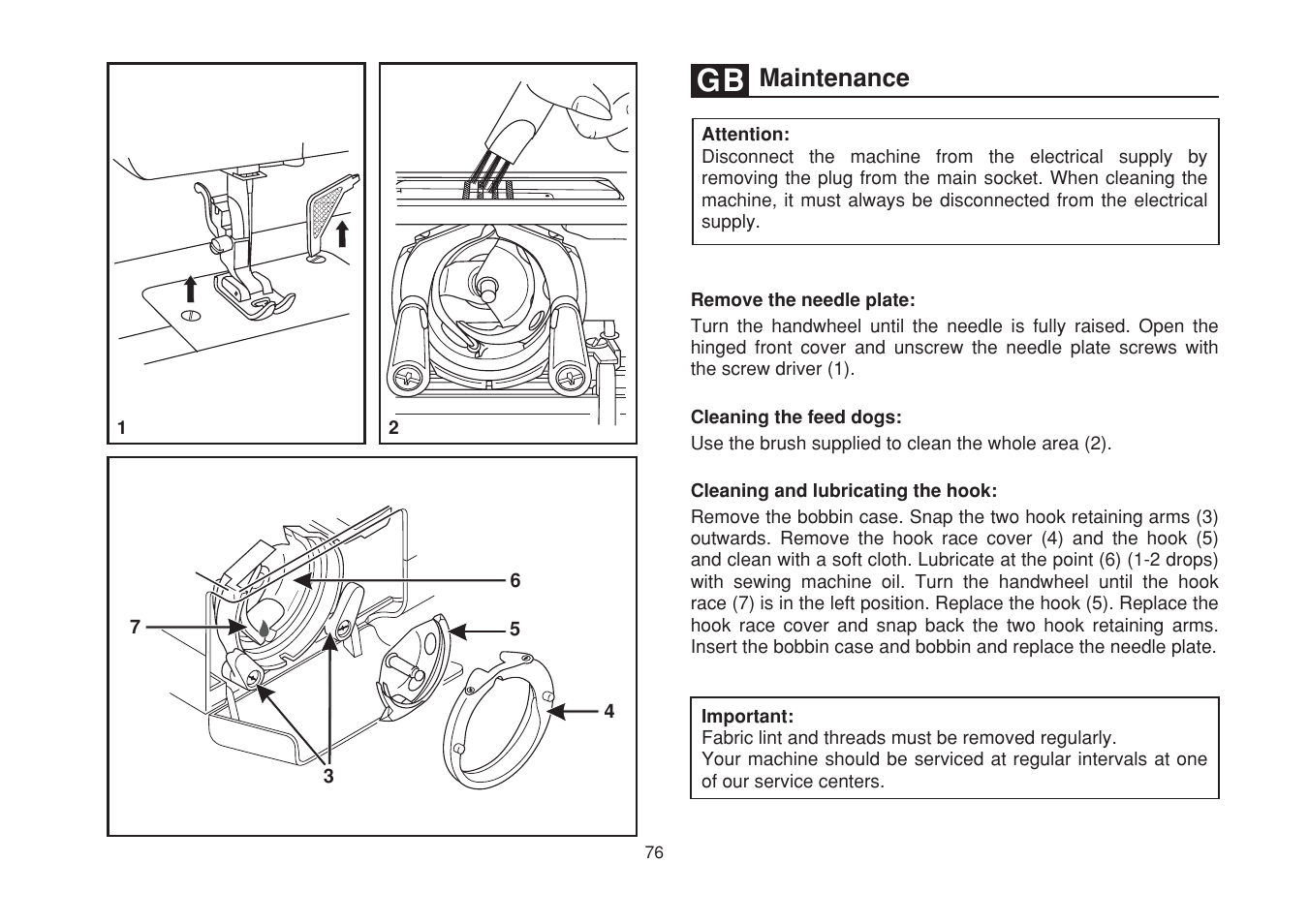 Maintenance | SINGER 1507WC User Manual | Page 83 / 88