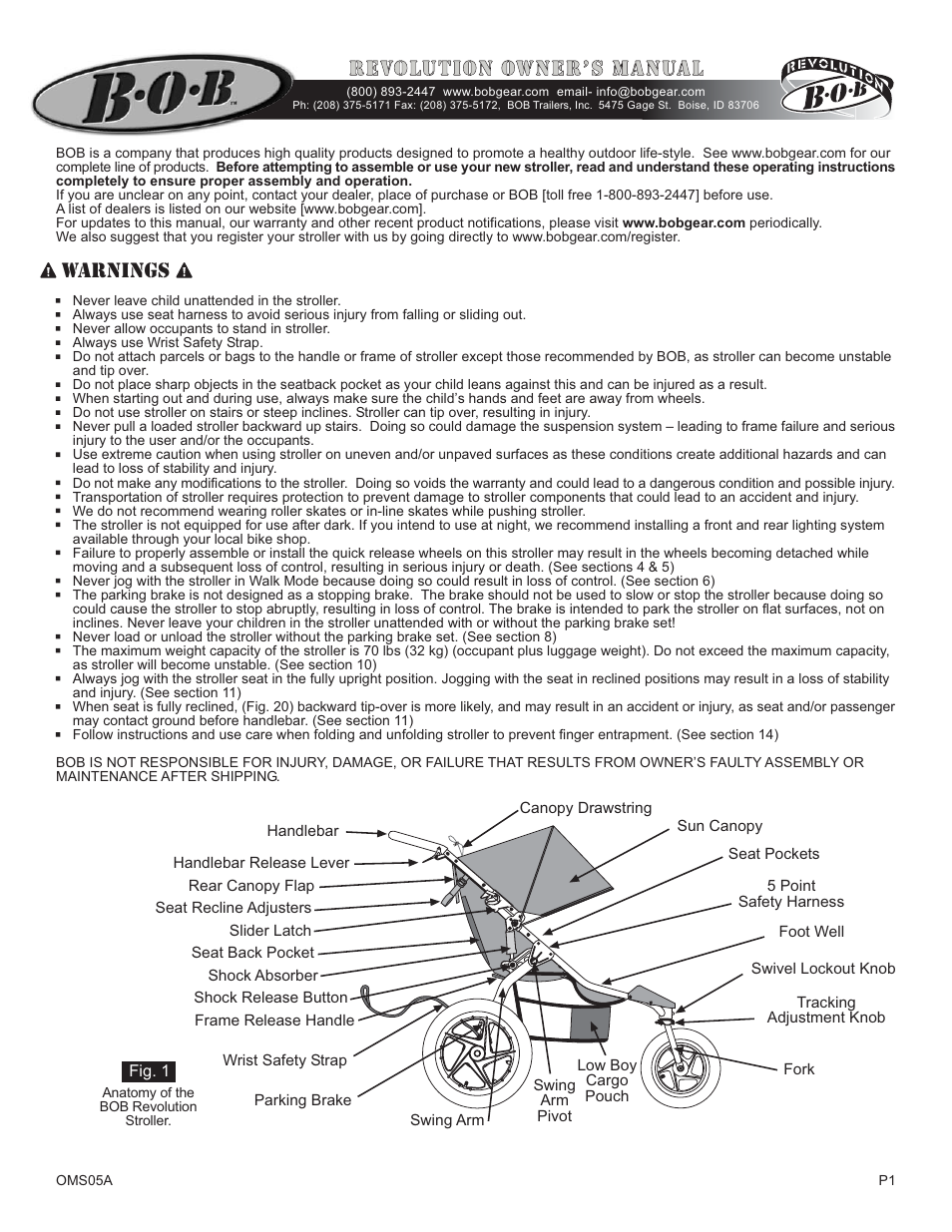 BOB OMS05A User Manual | 6 pages