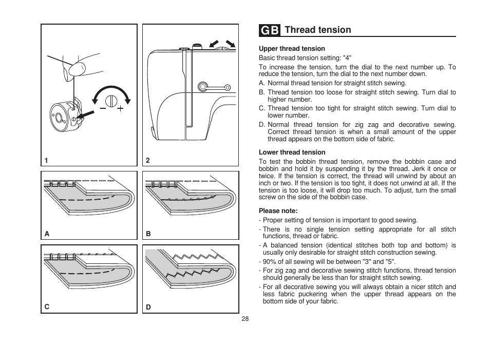 Thread tension | SINGER 1507 User Manual | Page 35 / 88