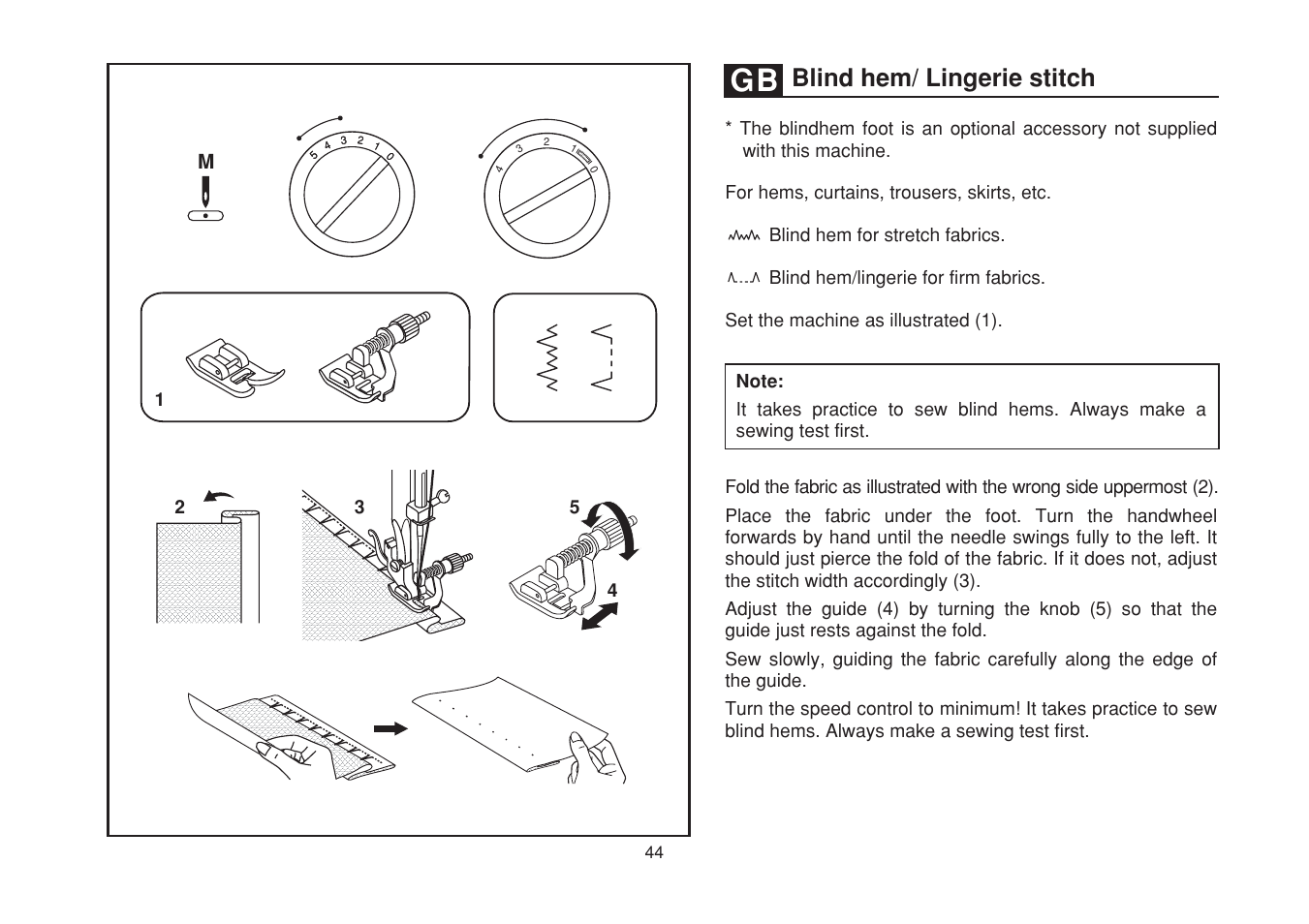 Blind hem/ lingerie stitch | SINGER 1525 User Manual | Page 51 / 76