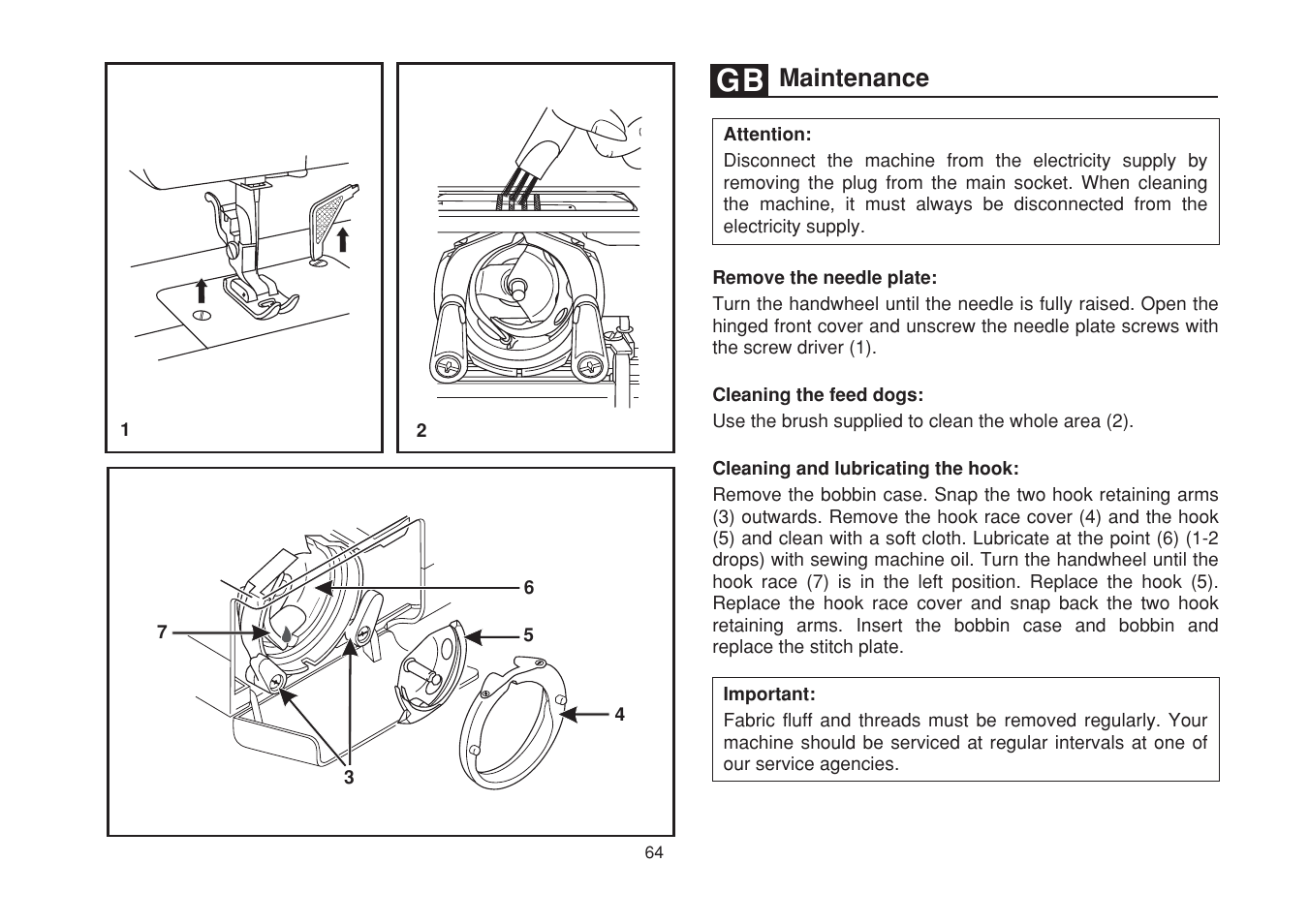 Maintenance | SINGER 1525 User Manual | Page 71 / 76