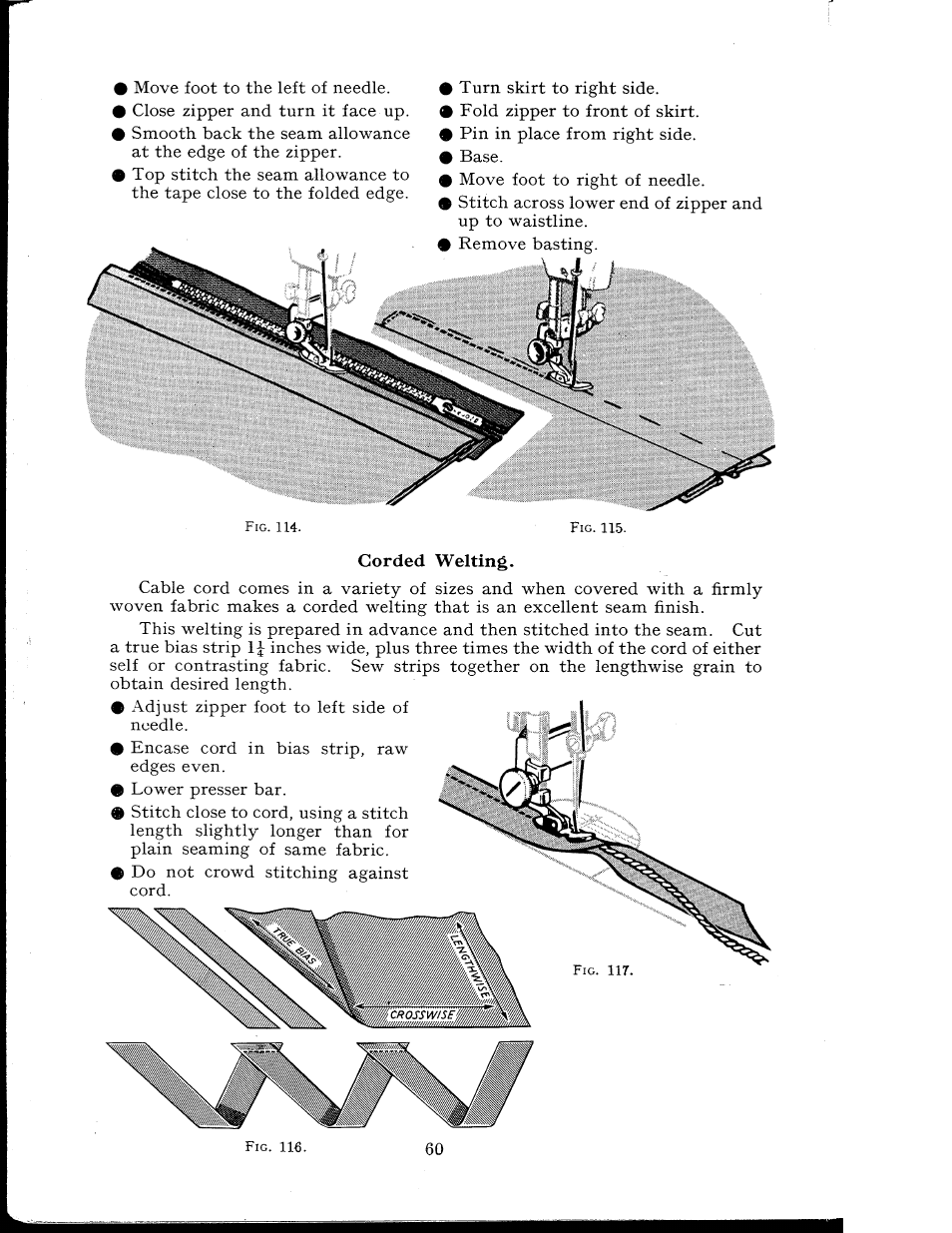 Corded welting | SINGER 404K User Manual | Page 60 / 78